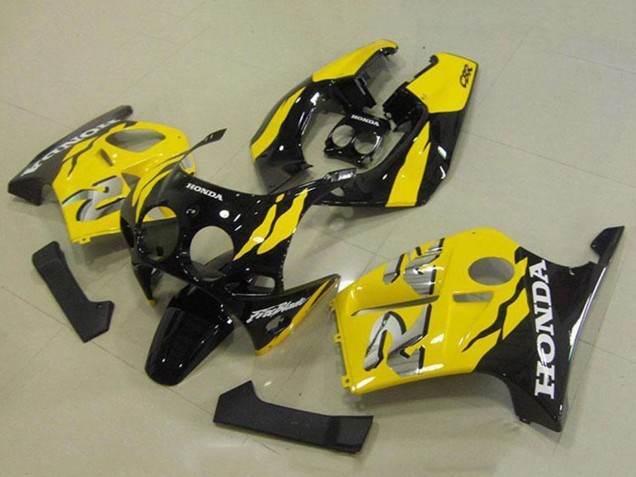 Honda CBR250RR MC19 Motorrad Verkleidung 1988-1989 - Gelb Glanzendes Schwarz