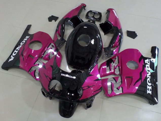 Honda CBR250RR MC22 Motorrad Verkleidung Kit 1990-1998 - Rosa Glanzendes Schwarz
