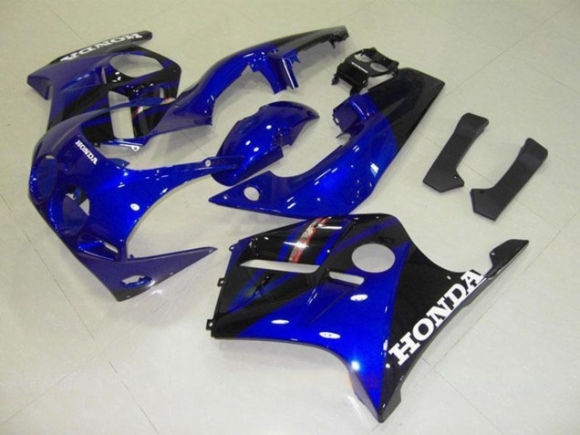 Honda CBR250RR MC22 Motorrad Verkleidung 1990-1998 - Blau Glanzendes Schwarz Weiss Aufkleber