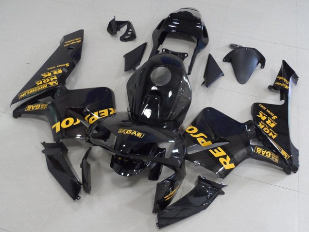 Honda CBR600RR Motorrad Verkleidung 2003-2004 - Glanzendes Schwarz Gold Repsol