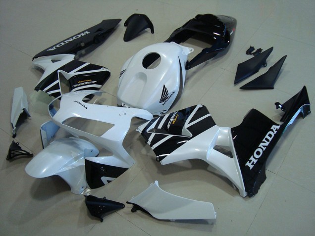 Honda CBR600RR Motorrad Verkleidung 2003-2004 - Weiss Glanzendes Schwarz