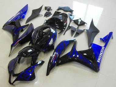 Honda CBR600RR Motorrad Verkleidung 2007-2008 - Glanzendes Schwarz Blau Flamme