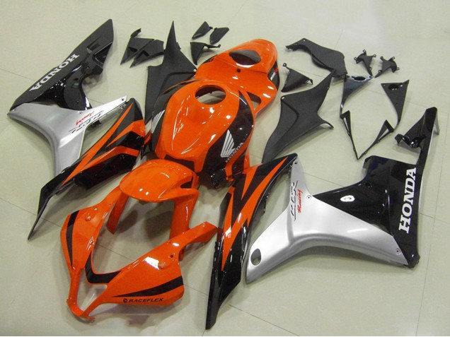 Honda CBR600RR Motorrad Verkleidung 2007-2008 - Silber Orange Glanzendes Schwarz