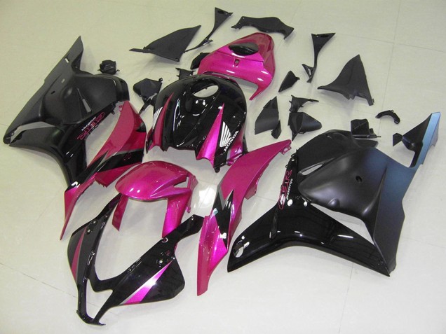 Honda CBR600RR Motorrad Verkleidung 2009-2012 - Rosa Glanzendes Schwarz Matt Schwarz