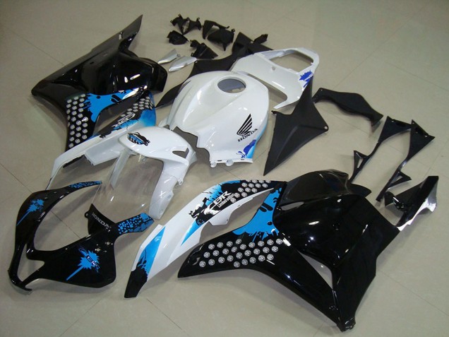 Honda CBR600RR Motorrad Verkleidungen Kit 2009-2012 - Weiss Blau Glanzendes Schwarz