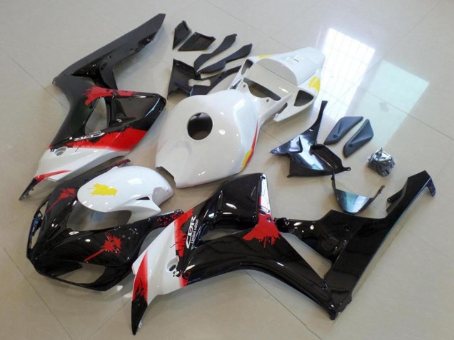 Honda CBR1000RR Motorrad Verkleidung 2006-2007 - Weiss Rot Glanzendes Schwarz