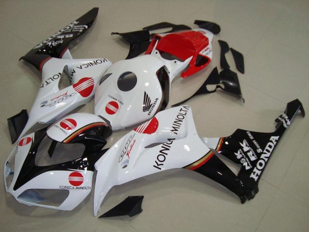 Honda CBR1000RR Motorrad Verkleidung 2006-2007 - Weiss Rot Glanzendes Schwarz Konica Minolta