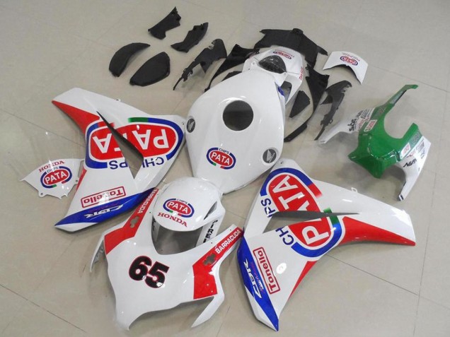 Honda CBR1000RR Motorrad Verkleidung 2008-2011 - Weiss Rot Blau Pata 65