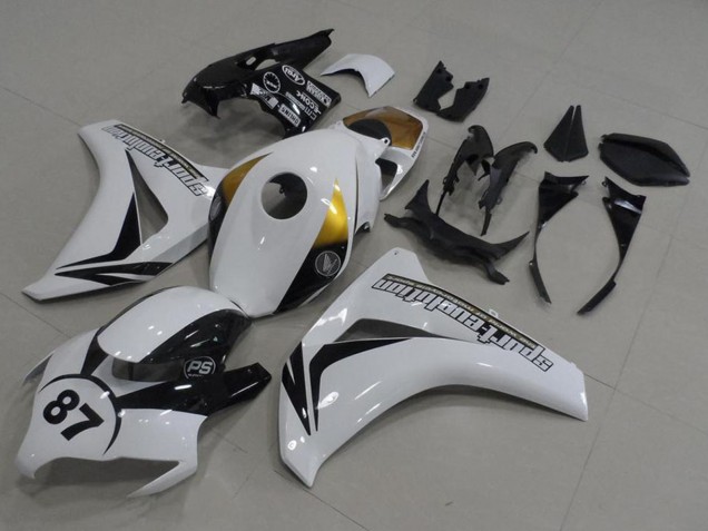 Honda CBR1000RR Motorrad Verkleidung 2008-2011 - Weiss Gold Glanzendes Schwarz 87
