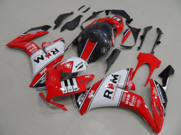 Honda CBR1000RR Motorrad Verkleidung 2012-2016 - Weiss Rot Glanzendes Schwarz Rpm
