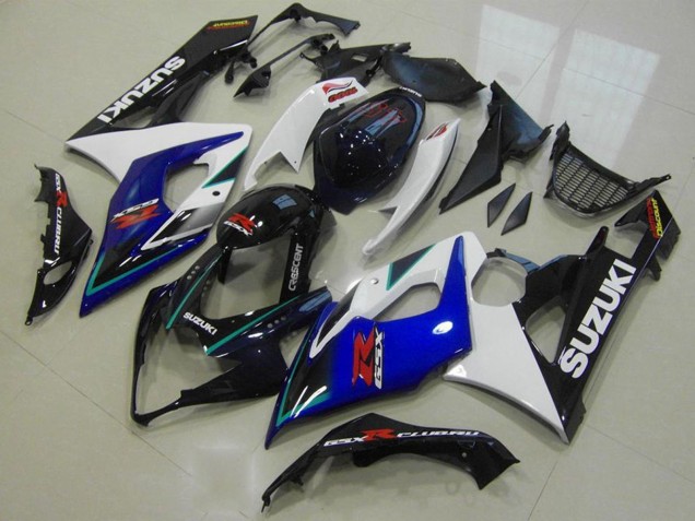 Suzuki GSXR 1000 Motorrad Verkleidung 2005-2006 - Weiss Blau Glanzendes Schwarz