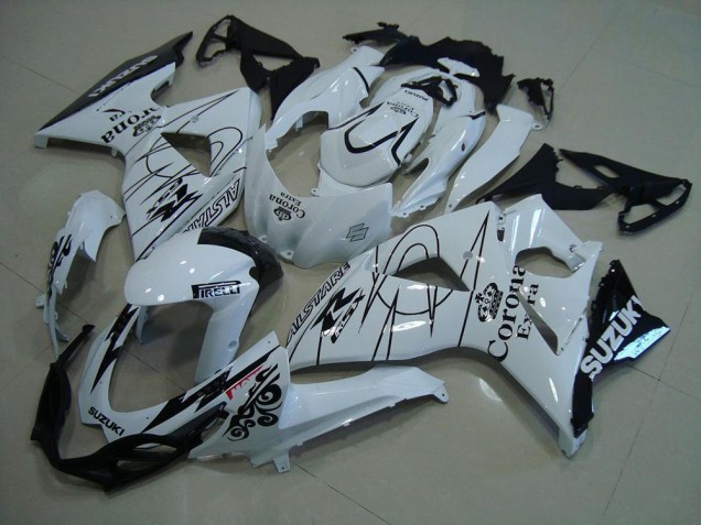 Suzuki GSXR 1000 Motorrad Verkleidung 2009-2016 - Weiss Schwarz Corona