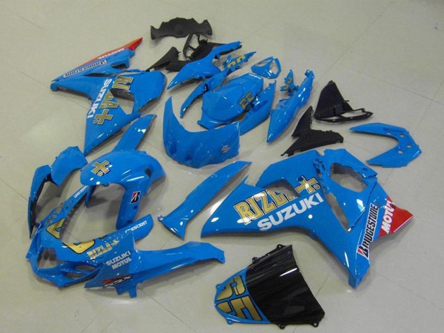 Suzuki GSXR 1000 Motorrad Verkleidung 2009-2016 - Blau Gold Rizla Motul