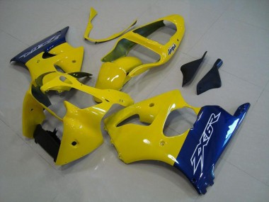 Kawasaki ZX6R Motorrad Verkleidung 2000-2002 - Gelb Blau