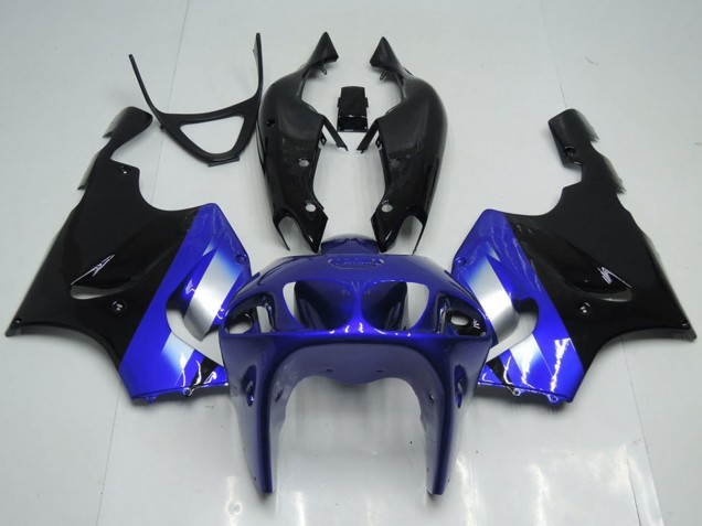 Kawasaki ZX7R Motorrad Verkleidung 1996-2003 - Blau Silber Glanzendes Schwarz