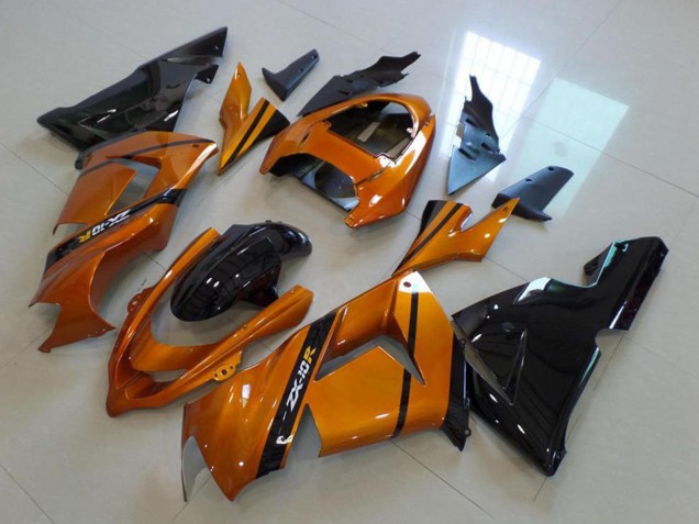 Kawasaki ZX10R Motorrad Verkleidung 2004-2005 - Gold Schwarz