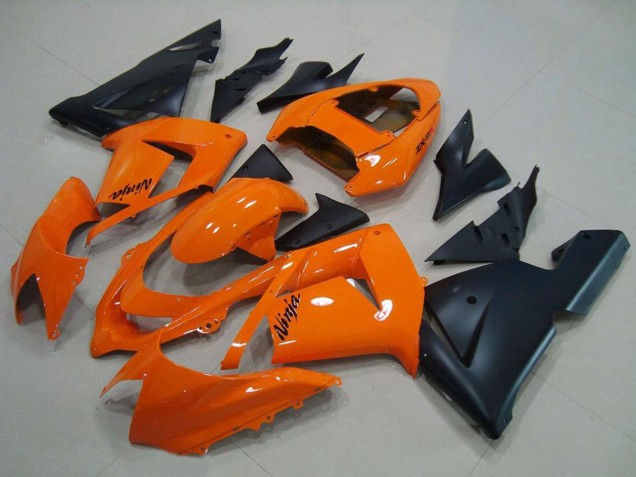Kawasaki ZX10R Motorrad Verkleidung 2004-2005 - Orange Matt Schwarz