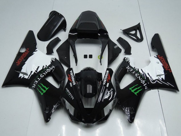 Yamaha YZF R1 Motorrad Verkleidung 2000-2001 - Glanzendes Schwarz Weiss Rot Grun Monster