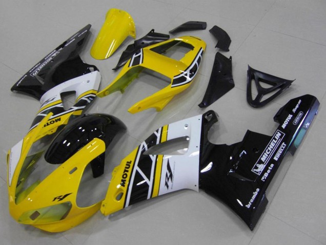 Yamaha YZF R1 Motorrad Verkleidung 2000-2001 - Gelb Weiss Schwarz Jubilaum Motul Michelin