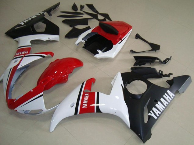 Yamaha YZF R6 Motorrad Verkleidung 2003-2004 - Weiss Rot Matt Schwarz