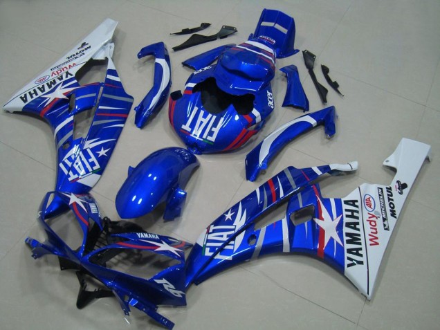 Yamaha YZF R6 Motorrad Verkleidung 2006-2007 - Weiss Blau Fiat Motul Michelin