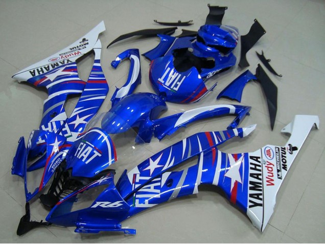 Yamaha YZF R6 Motorrad Verkleidung 2008-2016 - Weiss Blau Fiat Motul Michelin