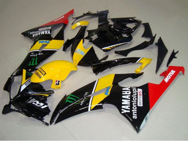 Yamaha YZF R6 Motorrad Verkleidung 2008-2016 - Gelb Rot Glanzendes Schwarz Grun Monster Motul