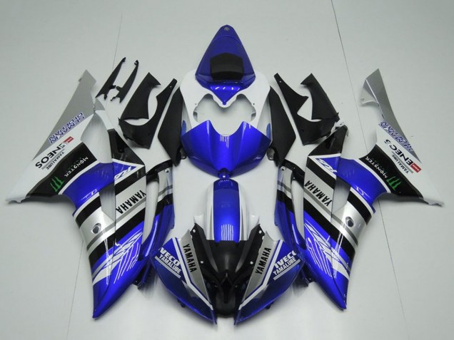 Yamaha YZF R6 Motorrad Verkleidung 2008-2016 - Weiss Blau Silber Schwarz Monster ENEOS Yamalube Semakin Didepan