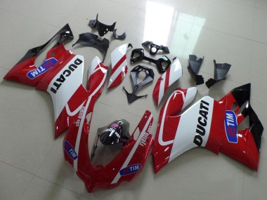 Ducati 1199 Motorrad Verkleidung 2011-2014 - Weiss Rot Tim
