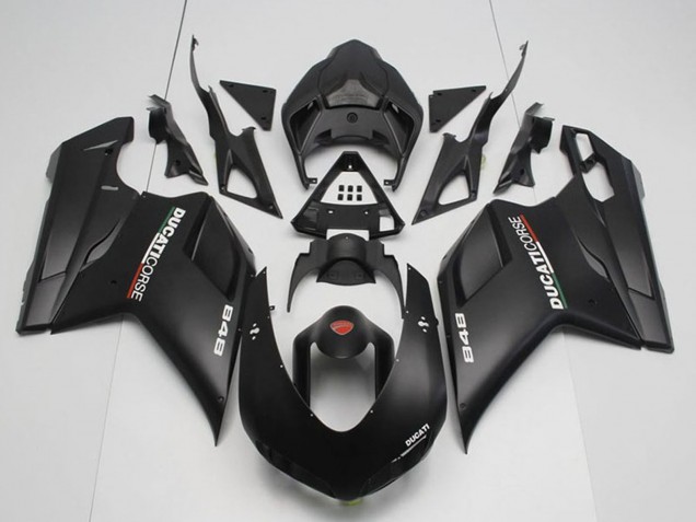 Ducati 848 Motorrad Verkleidung 2007-2014 - Matt Schwarz Corse