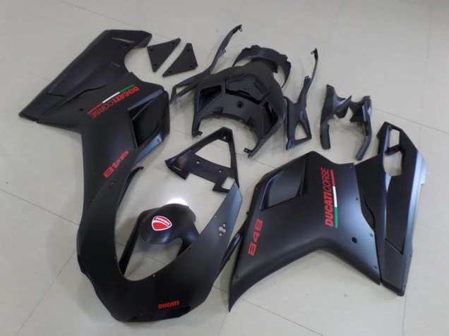 Ducati 848 Motorrad Verkleidung 2007-2014 - Matt Schwarz Rot