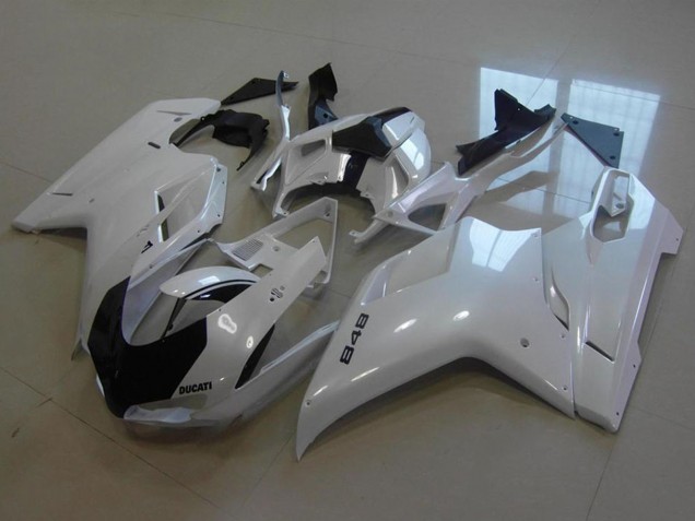 Ducati 848 Motorrad Verkleidung 2007-2014 - Glanzendes Weiss