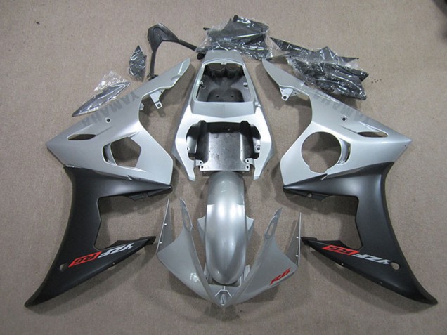 Yamaha YZF R6 Motorrad Verkleidung 2003-2004 - Silber Matt Schwarz