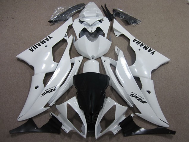 Yamaha YZF R6 Motorrad Verkleidung 2008-2016 - Weiss Schwarz Aufkleber