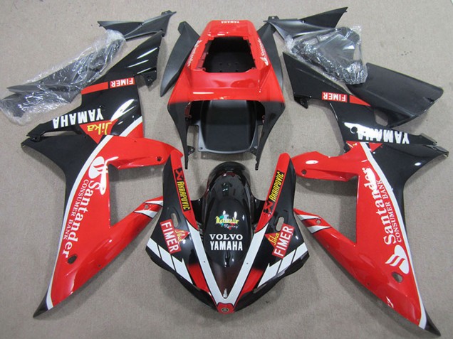 Yamaha YZF R1 Motorrad Verkleidung 2004-2006 - Rot Weiss Glanzendes Schwarz Santunder