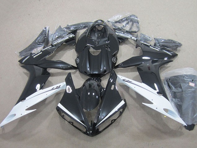 Yamaha YZF R1 Motorrad Verkleidung 2004-2006 - Glanzendes Schwarz Weiss
