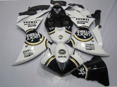 Yamaha YZF R1 Motorrad Verkleidung 2009-2011 - Weiss Schwarz Lucky Strike