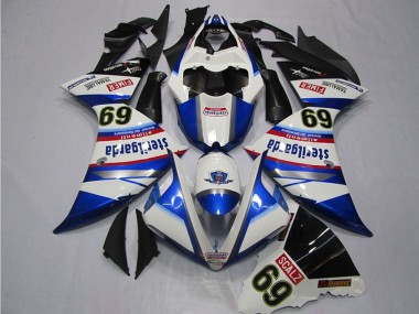 Yamaha YZF R1 Motorrad Verkleidung 2009-2011 - Weiss Blau Schwarz Sterilgarda SCALZ 69