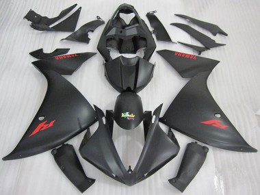 Yamaha YZF R1 Motorrad Verkleidung 2009-2011 - Matt Schwarz Rot Aufkleber