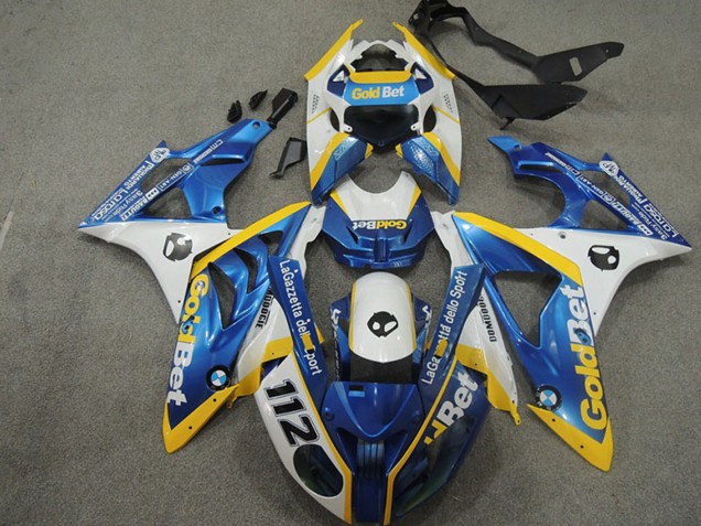BMW S1000RR Motorrad Verkleidung 2009-2014 - Weiss Gelb Blau GoldBet 112
