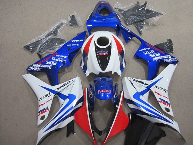 Honda CBR600RR Motorrad Verkleidung 2007-2008 - Weiss Rot Blau HRC