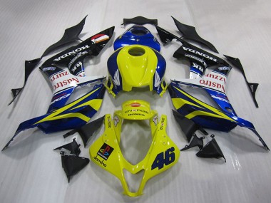 Honda CBR600RR Motorrad Verkleidung 2007-2008 - Gelb Blau Weiss Glanzendes Schwarz Nastro Azzurro