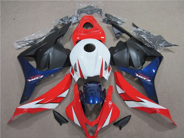 Honda CBR600RR Motorrad Verkleidung 2009-2012 - Weiss Rot Blau Matt Schwarz