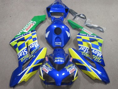 Honda CBR1000RR Motorrad Verkleidung 2004-2005 - Blau Gelb Grun Telefonica MoviStar Castrol