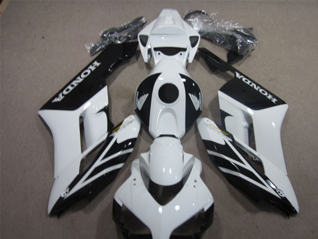 Honda CBR1000RR Motorrad Verkleidung 2004-2005 - Weiss Glanzendes Schwarz Streifen
