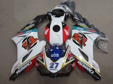 Honda CBR1000RR Motorrad Verkleidung 2004-2005 - Weiss Rot Blau Glanzendes Schwarz 27 Contrainer IT Carrera