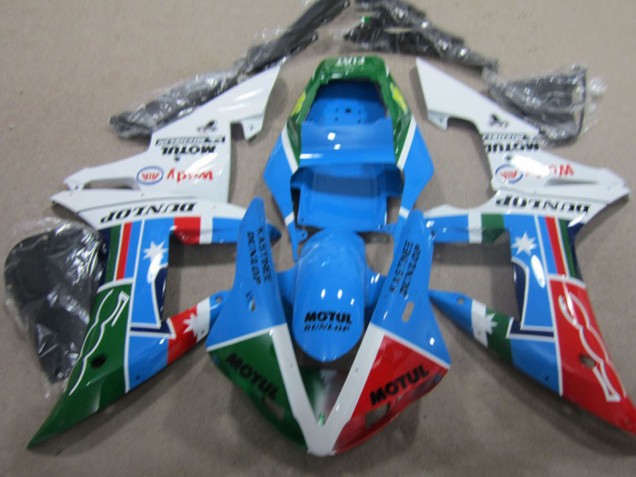 Honda CBR1000RR Motorrad Verkleidung 2004-2005 - Weiss Blau Rot Grun Motul
