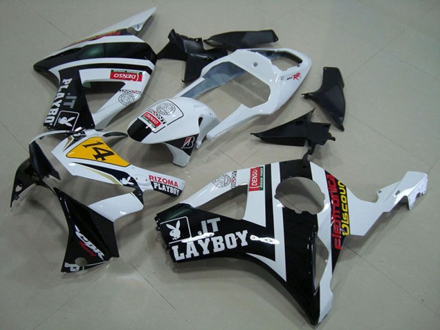 Honda CBR900RR 954 Motorrad Verkleidung 2002-2003 - Weiss Gelb Glanzendes Schwarz Rizoma Playboy 14