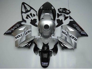 Honda VFR 800 Motorrad Verkleidung 2002-2013 - Silber Weiss Glanzendes Schwarz Repsol