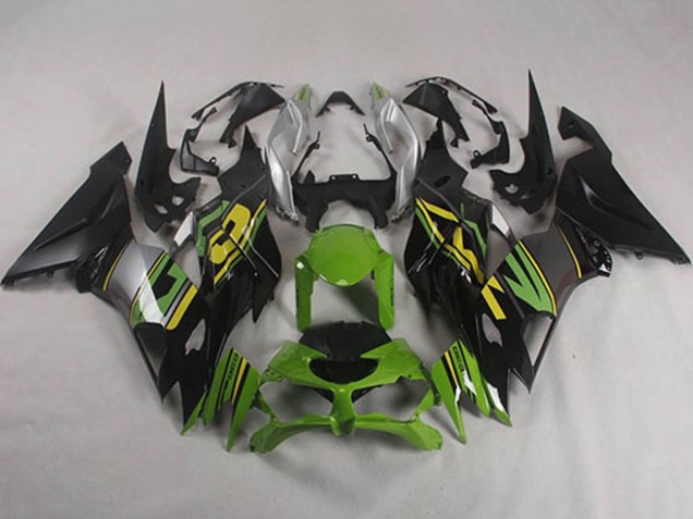 Kawasaki ZX6R Motorrad Verkleidung 2019-2022 - Grun Gelb Silber Matt Schwarz